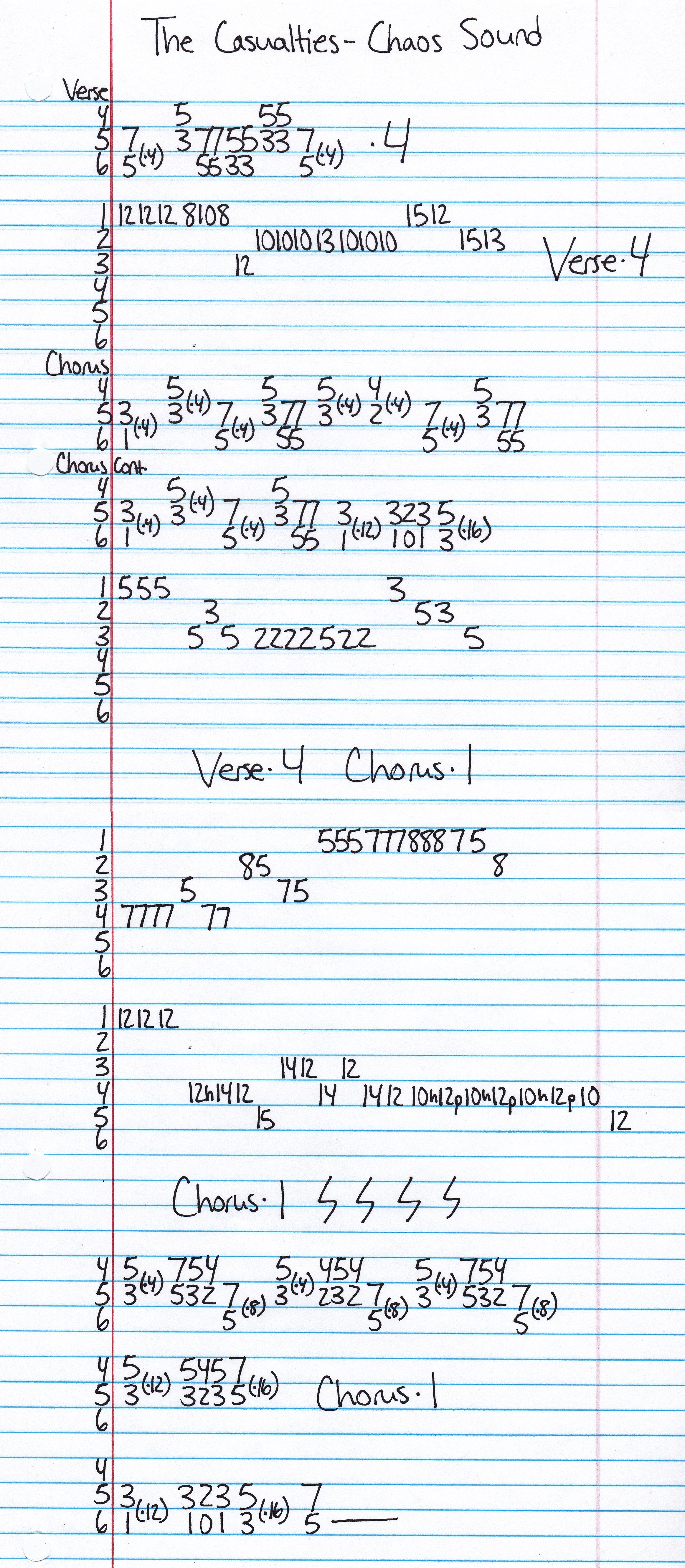 High quality guitar tab for Chaos Sound by The Casualties off of the album Chaos Sound. ***Complete and accurate guitar tab!***